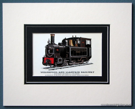 Welshpool And Llanfair Railway 'The Countess' Mounted Print (ref SP84)