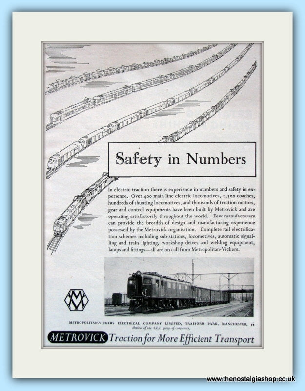 Metrovick Traction. Original Advert 1951 (ref AD6213)