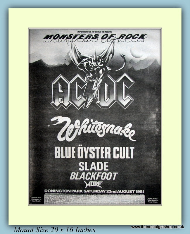 Monsters Of Rock Donnington Park August 1981 Original Advert (ref AD9141)