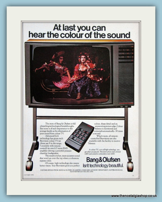 Bang & Olufsen Colour TV Original Advert 1978 (ref AD3033)