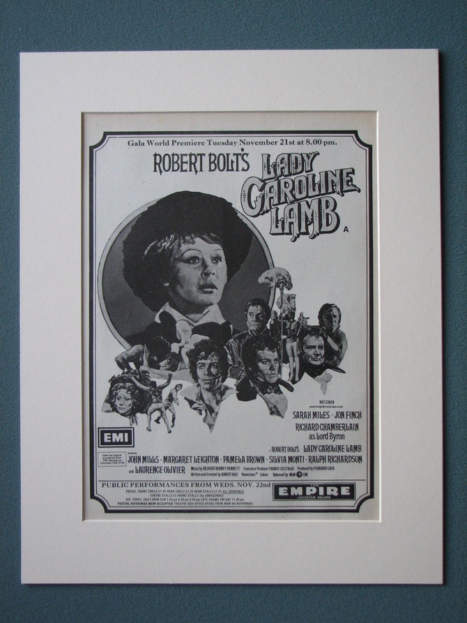 Lady Caroline Lamb 1972 Original advert (ref AD503)