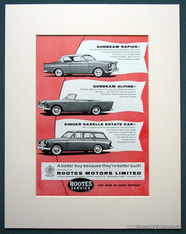 Rootes Motors Sunbeam 1960 Original Advert (ref AD1094)
