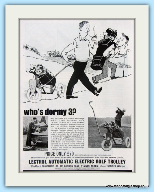 Lectrol Electric Golf Trolley. Original Advert 1967 (ref AD4959)