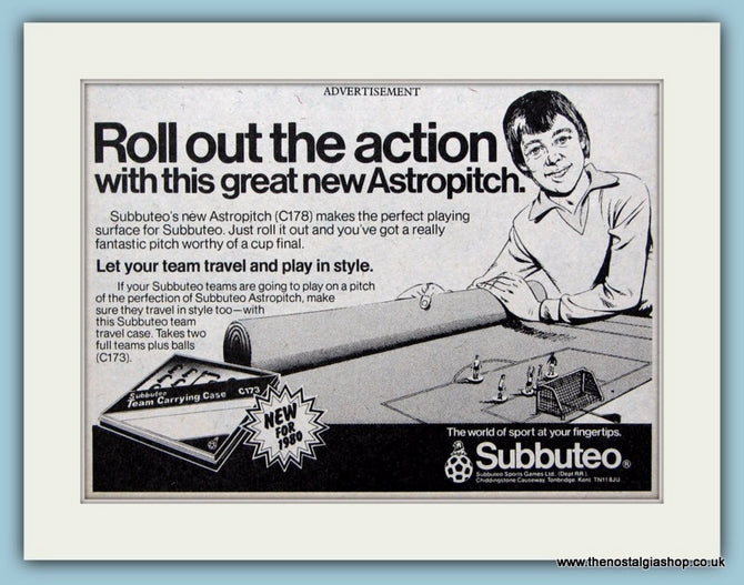 Subbuteo Astropitch Original Advert 1980 (ref AD6387)