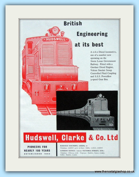 Hudswell,Clarke Vulcan Sinclair Scoop Original Advert 1957 (ref AD6500)
