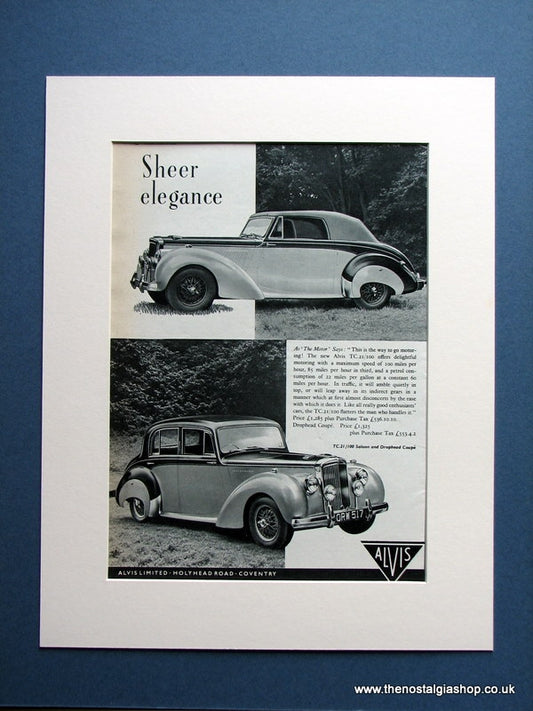 Alvis TC.21/100 1954 Original Advert (ref AD1465)