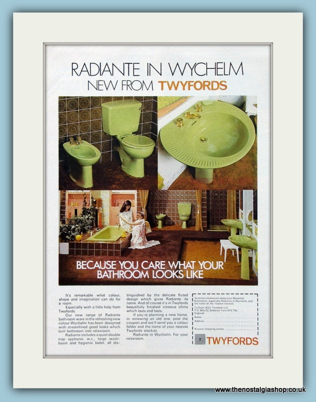 Twyfords Radiante Bath Suite. Original Advert 1974 (ref AD2364)