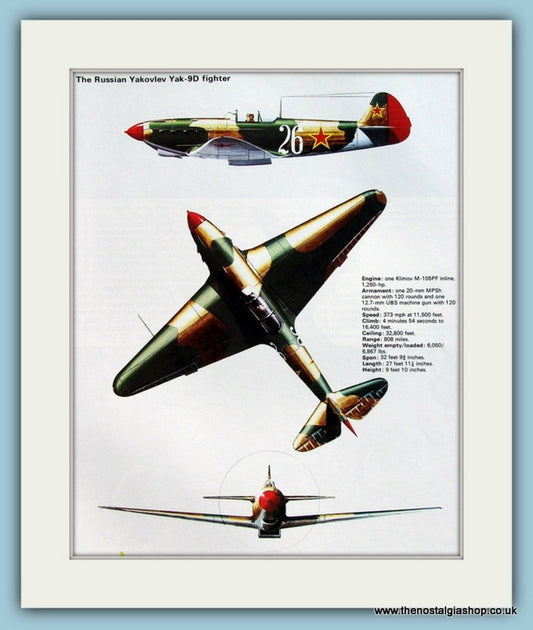 Russian Yakovlev Yak-9D Fighter Aircraft. Print (ref PR581)