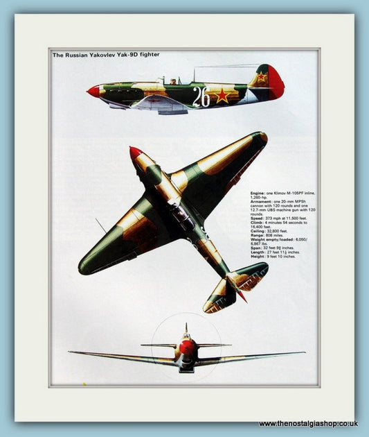 Russian Yakovlev Yak-9D Fighter Aircraft. Print (ref PR581)