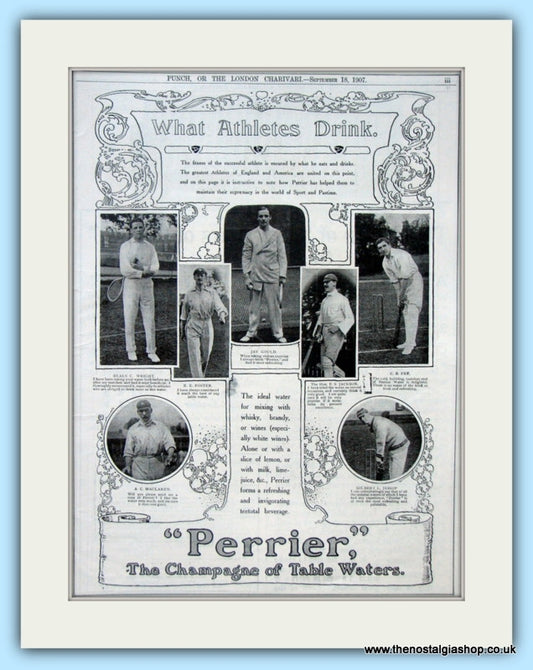 Perrier Table Water. Original Advert 1907 (ref AD