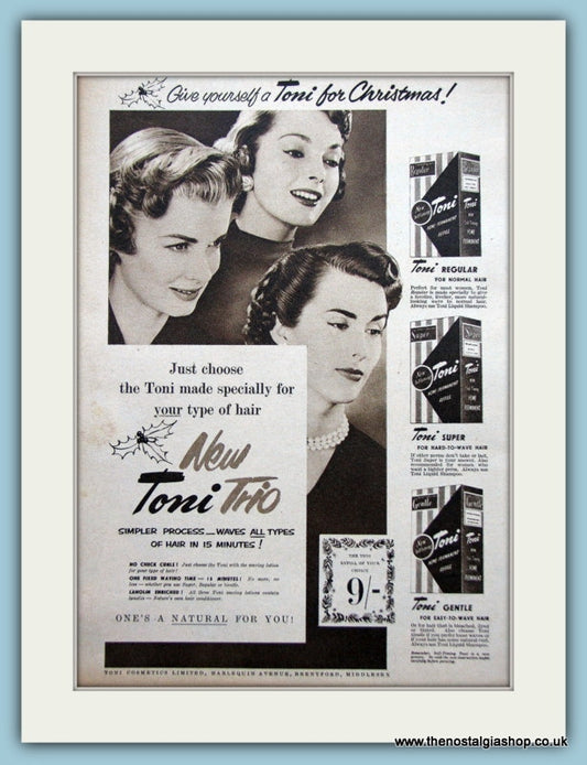 Toni Trio Perm Shampoo Original Advert 1954 (ref AD3635)