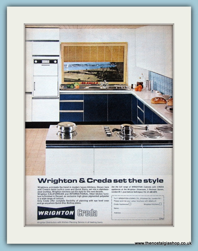 Wrighton Creda Kitchens Original Advert 1968 (ref AD4679)