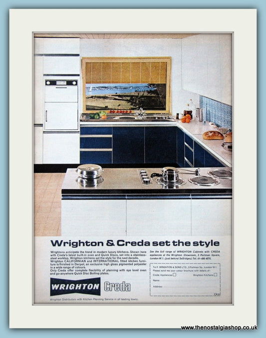 Wrighton Creda Kitchens Original Advert 1968 (ref AD4679)
