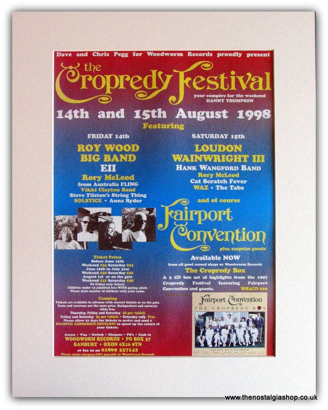 The Cropredy Festival Advert 1998 (ref AD1843)