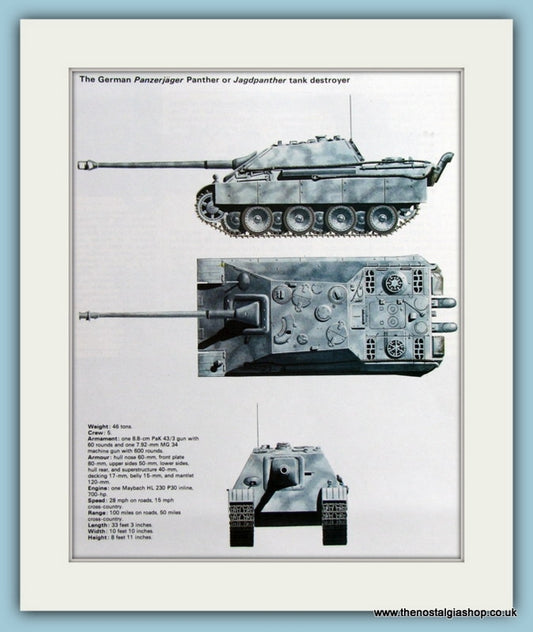 German Panzerjager Panther or Jagdpanther Tank Destroyer Print (ref PR439)