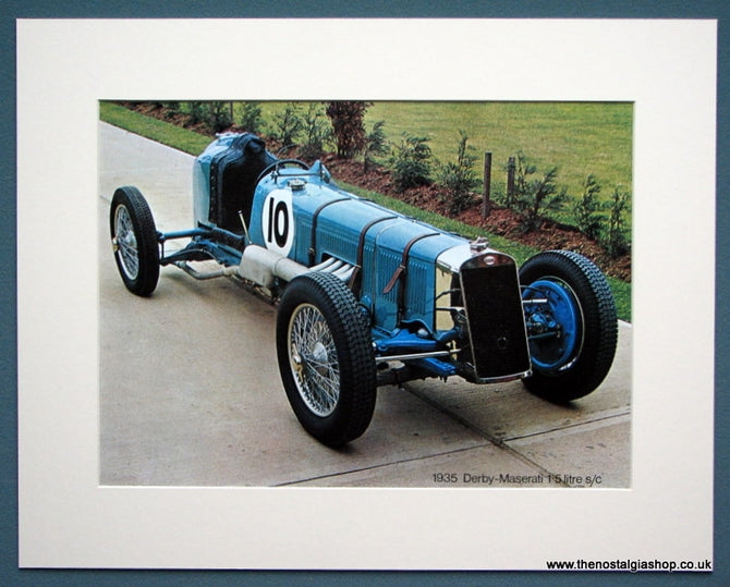Derby-Maserati 1.5 Litre s/c 1935. Colour Photo Print 1974 (ref AD1327)