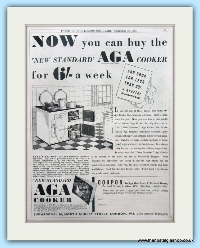AGA Cooker. Original Advert 1935 (ref AD4755)