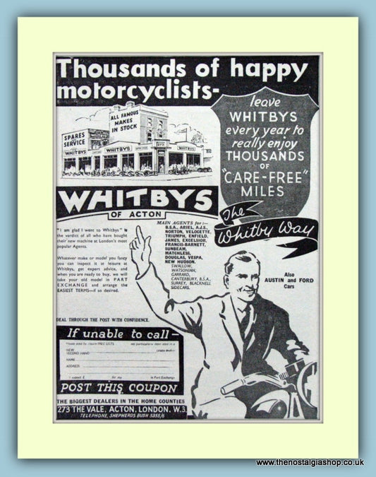 Whitbys Of Acton Original Advert 1953 (ref AD6590)