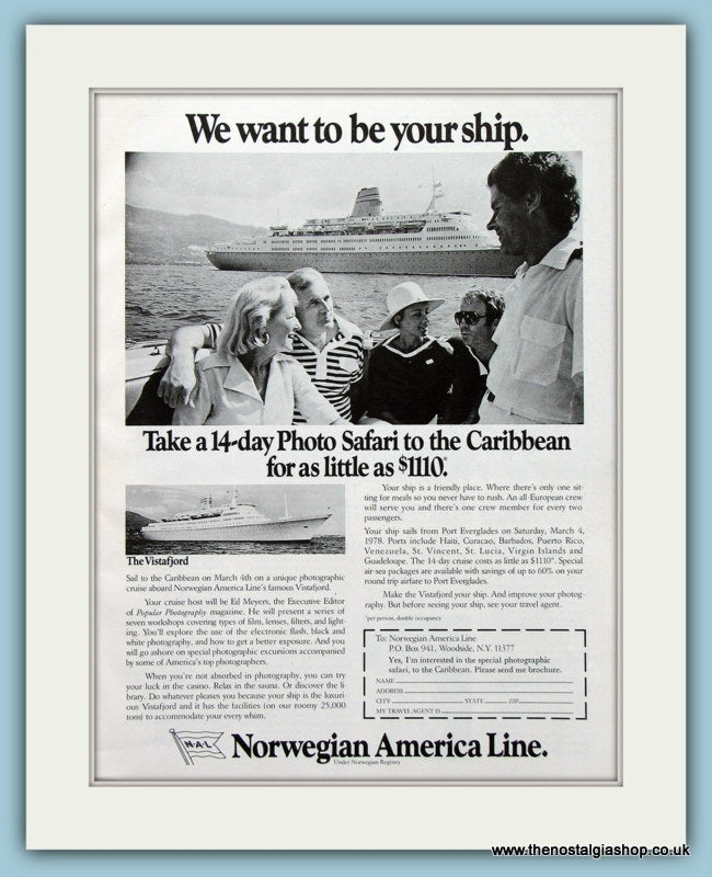 Norwegian America Line Original Advert 1978 (ref AD2269)