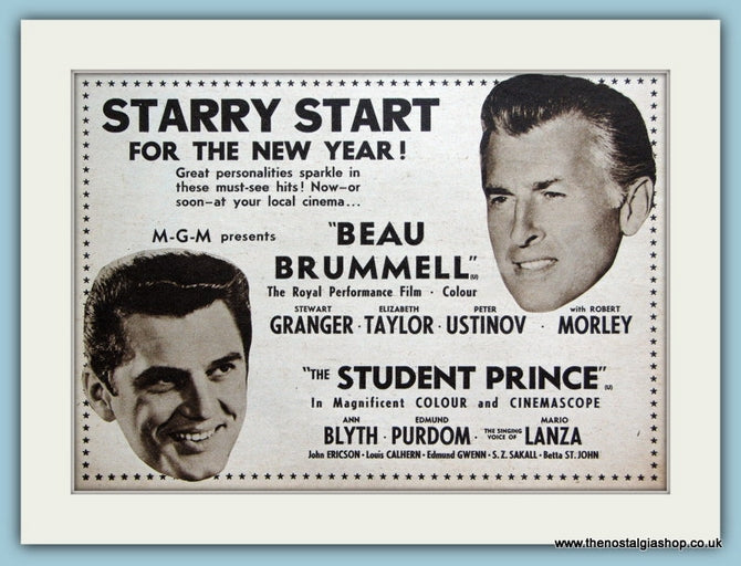 Beau Brummell & The Student Prince 1954 Original Film Advert (ref AD3345)
