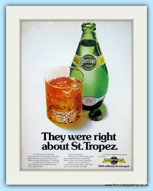 Perrier. Set of 3 Original Adverts 1974 (ref AD4863)