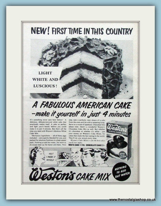 Weston's Cake Mix Original Advert 1955(ref AD4723)