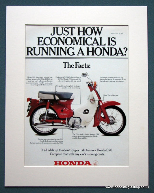 Honda C70 Motorcycle. Original advert (ref AD1222)