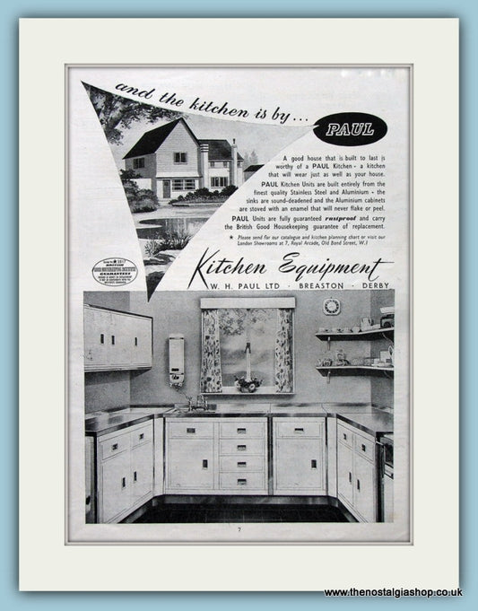 Paul Kitchen Equipment Original Advert 1954 (ref AD3908)