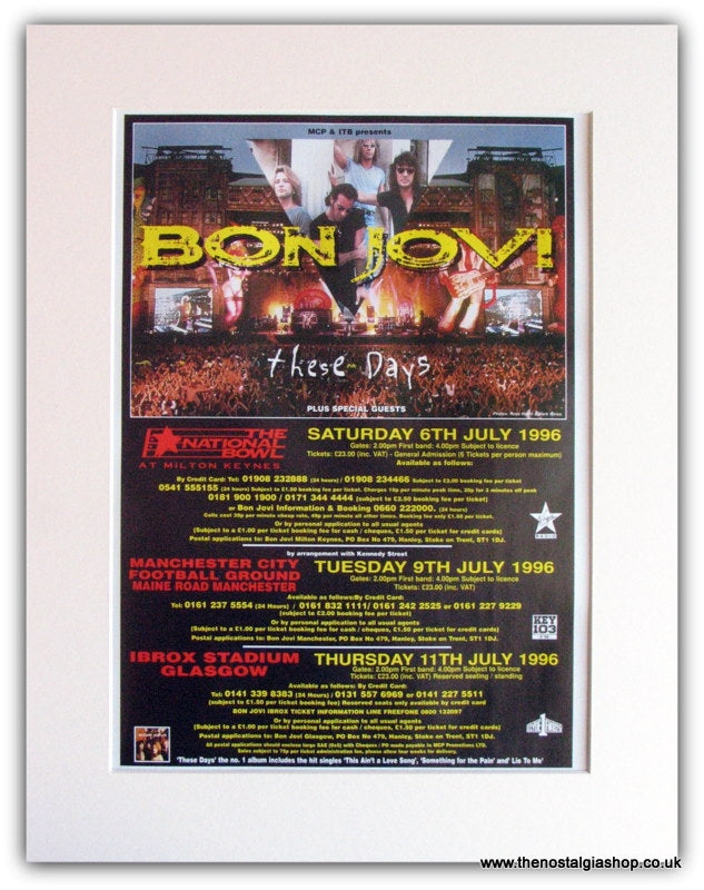 Bon Jovi Tour Advert 1996 (ref AD1806)