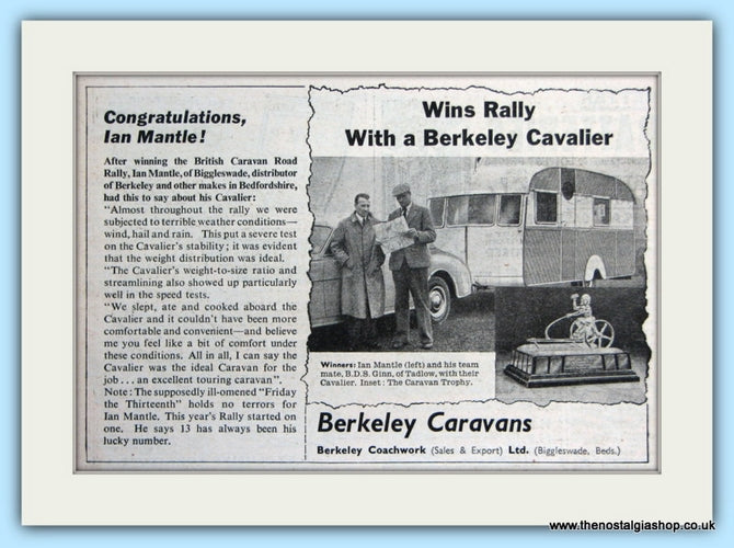 Berkeley Caravans Original Advert 1955 (ref AD5070)