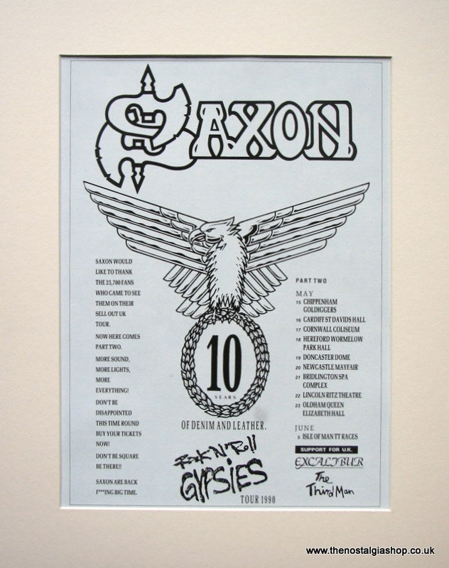 Saxon Rock n'Roll Gypsies Tour 1990 Original Advert (ref AD911)