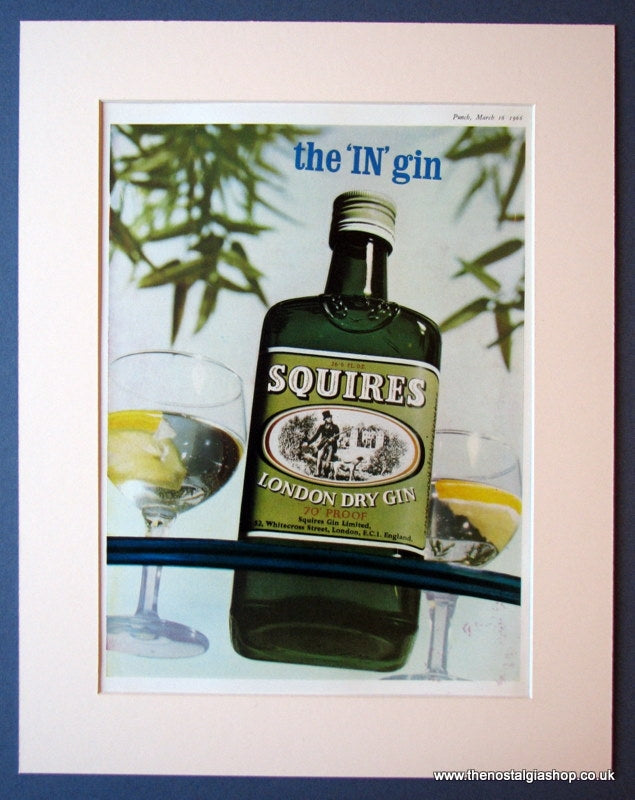 Squires London Dry Gin. Set of 2 Original adverts 1963 & 66 (ref AD1179)