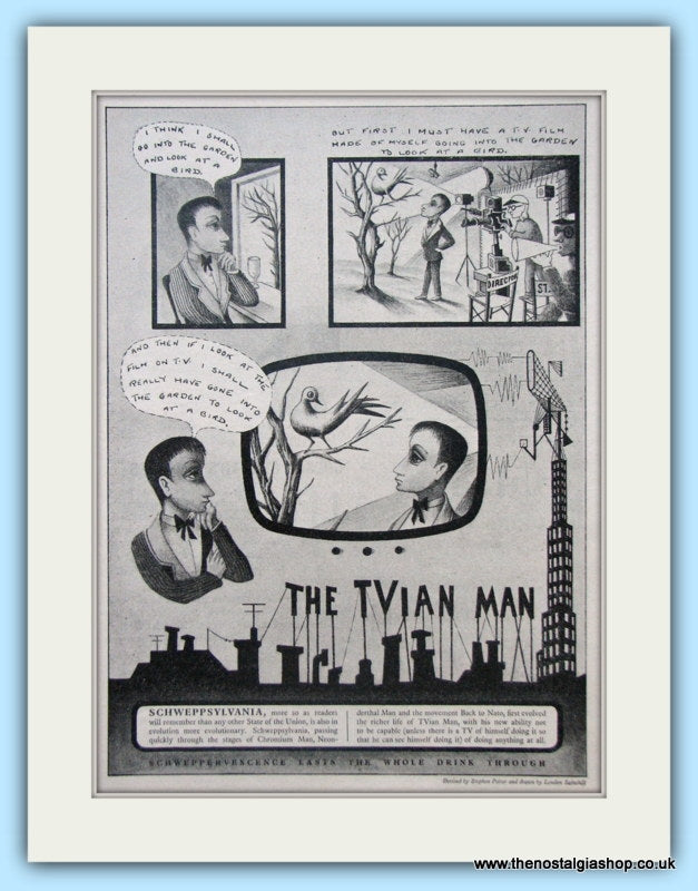 Schwepps The Tvian Man Schweppsylvania Original Advert 1955 (ref AD4956)