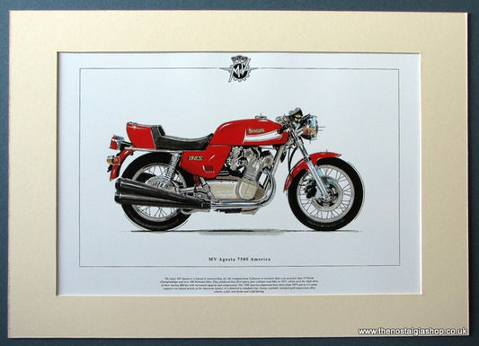 MV Agusta 750S America. Mounted Motorcycle Print (ref PR3020)