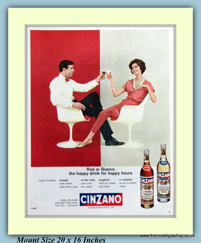 Cinzano Red & Bianco Original Advert 1966 (ref AD9351)