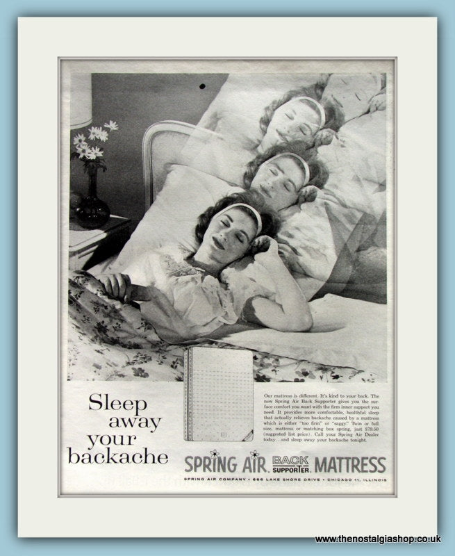 Spring Air Mattress. Original Advert 1962 (ref AD8291)