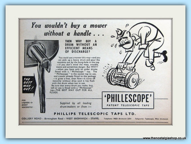 Phillescope Taps Original Advert 1956 (ref AD5076)