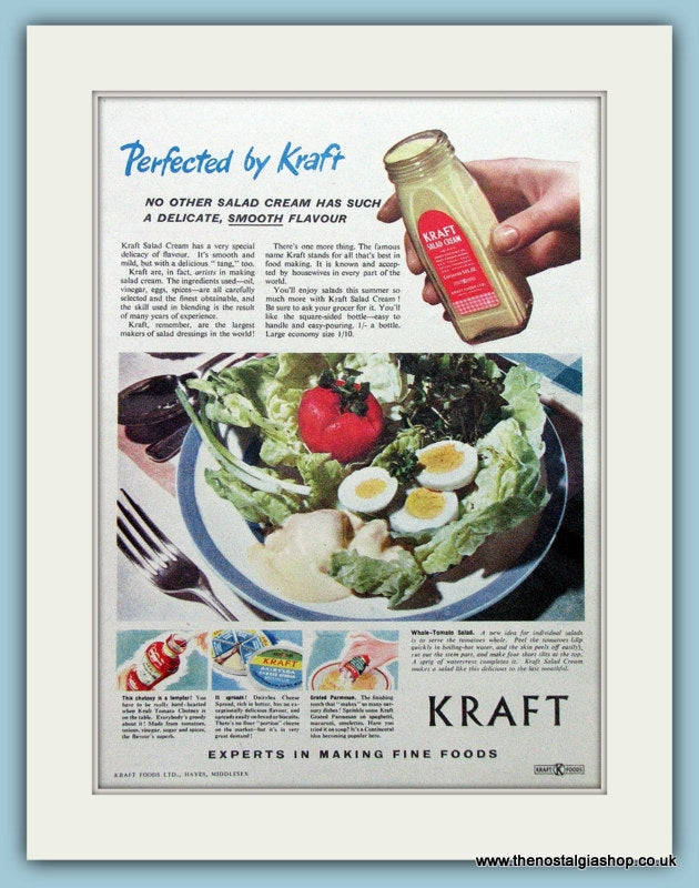 Kraft Salad Cream. Original Advert 1953 (ref AD4730)