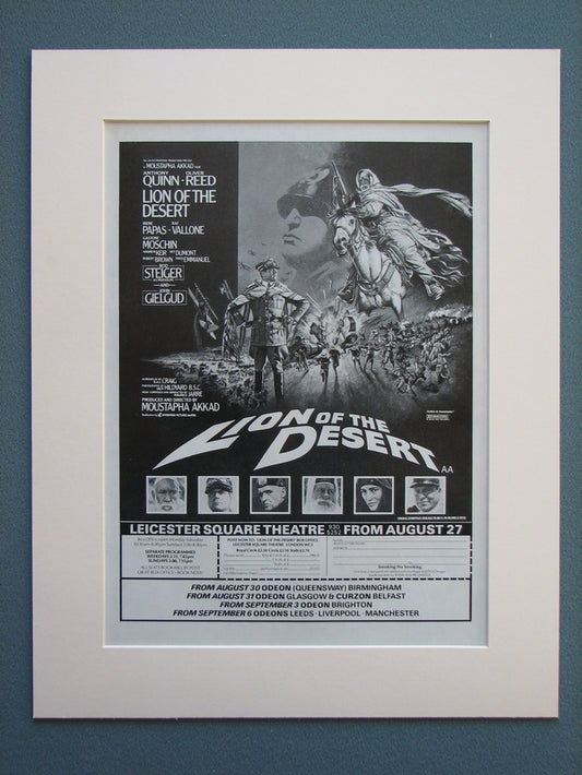 Lion Of The Dessert 1981 Original advert (ref AD728)