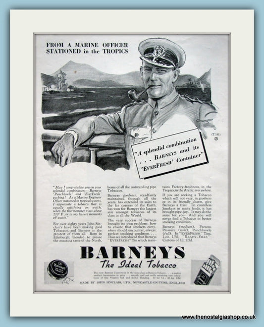 Barneys Tobacco. Original Advert 1939 (ref AD6045)