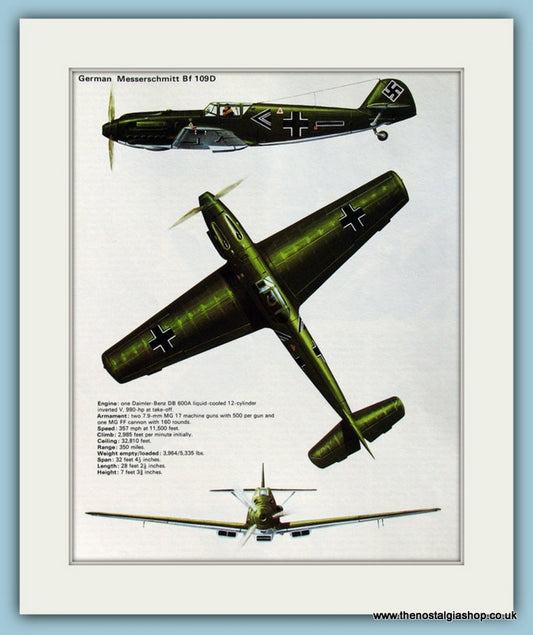 German Messerschmitt Bf 109D Print (ref PR508)