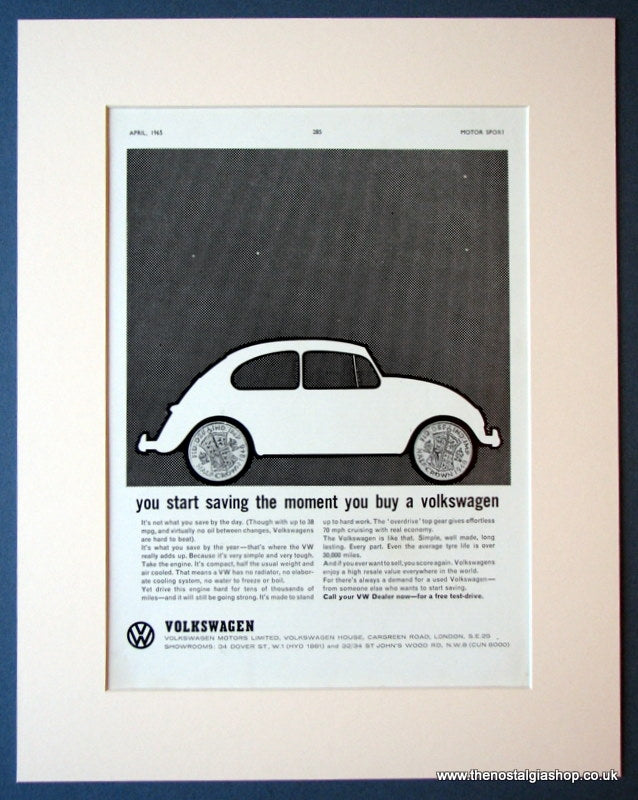 VW Beetle. Set of 3 Original adverts 1960s (ref AD1118)