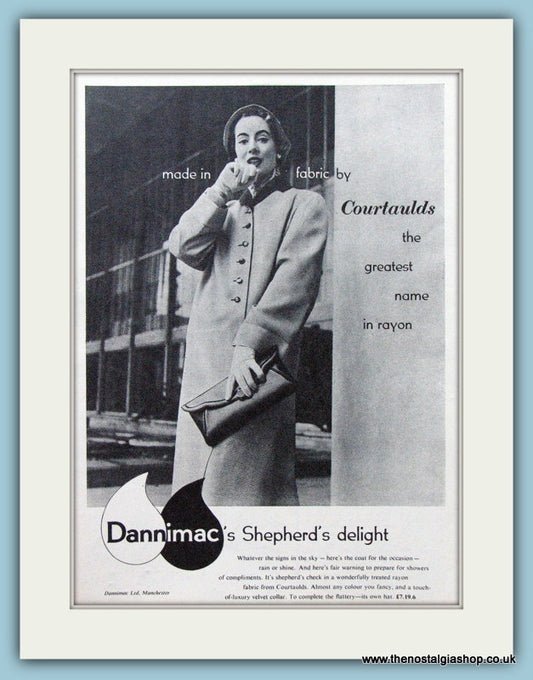 Dannimac Courtaulds Original Advert 1955 (ref AD4293)