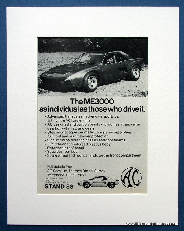 The ME3000 Sports Car 1975 Original Advert (ref AD1444)