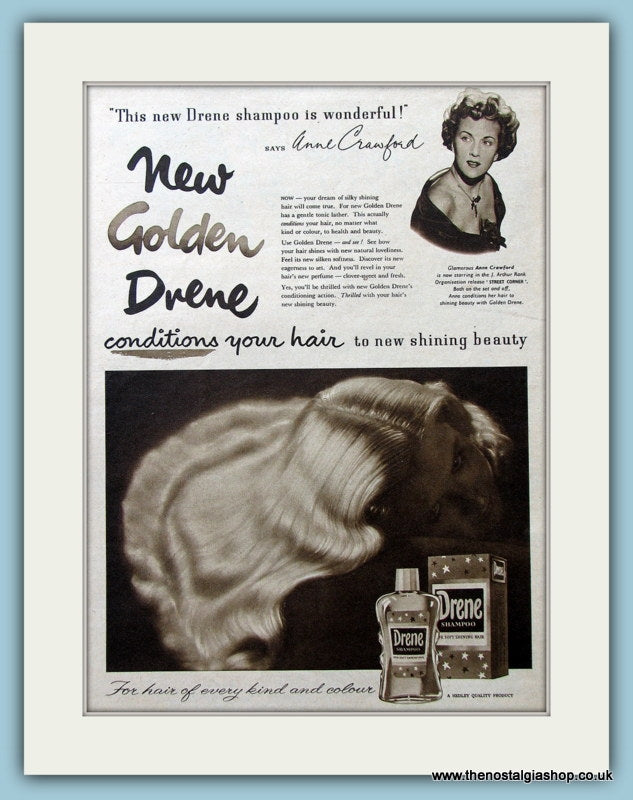 Drene Shampoo Featuring Anne Crawford Original Advert 1953 (ref AD4328)