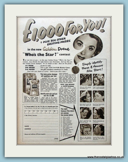 Drene Competition 1954 Original Advert (ref AD4533)