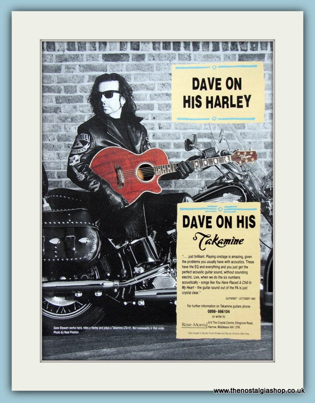 Dave Stewart For Takemine Guitars Original Advert 1991 (ref AD2719)