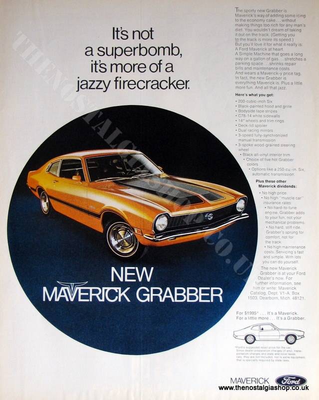 Ford Maverick Grabber. Original Advert 1970 (ref AD4035)