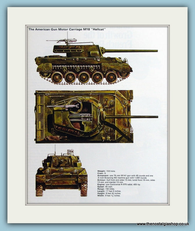 American Gun Motor Carriage M18 "Hellcat" Print (ref PR496)