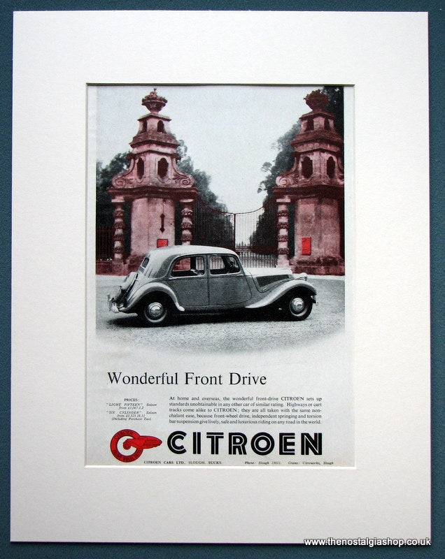 Citroen 1952 Original Advert (ref AD1099)